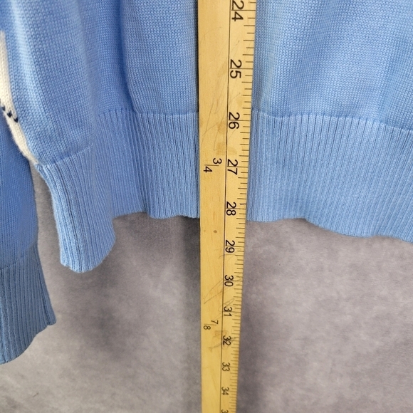 Brooks Brothers Sweater L Men Blue Red Argyle 1/4 Zip Cotton Mint Supima Cotton - Picture 5 of 11